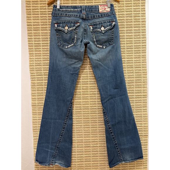 TRUE RELIGION VTG Millennials Y2K Joey Mid Rise Bootleg Flare 27 - Picture 2 of 8
